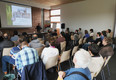 Salle de conf�rence da la maison des �nergies pendant la pr�sentation de Gilles Chanet, Responsable de l'usine Eurochanvre
